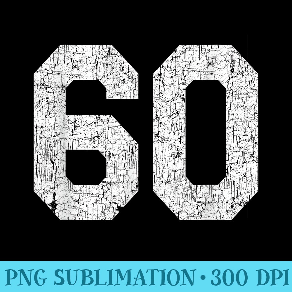 Jersey Uniform Number 60 Athletic Style Sports Graphic - Tra | Inspire ...