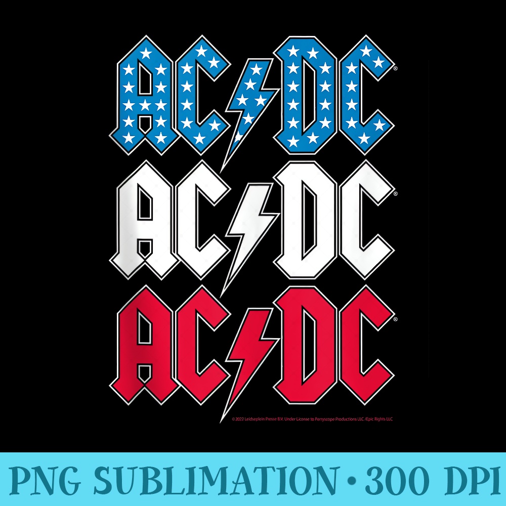 ACDC Red White Blue Americana Stacked Logo - PNG Download Ic | Inspire ...