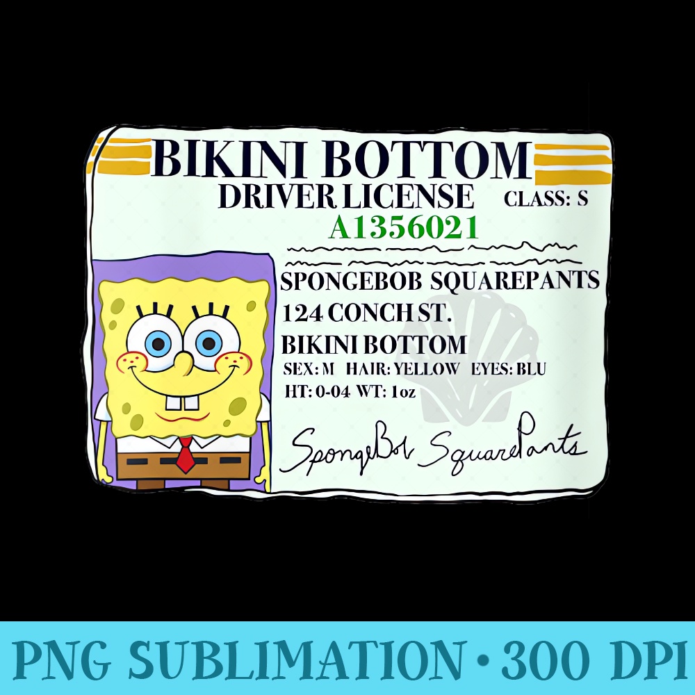 SpongeBob SquarePantsBottom Driver License Card PN Inspire