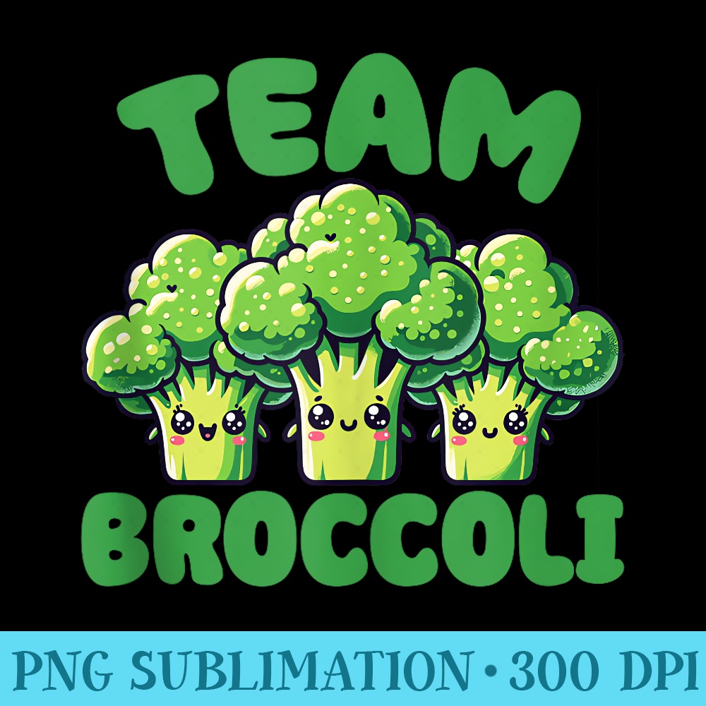 Kawaii Broccoli Lover Vegan Vegetarian Team Broccoli - Casua | Inspire ...