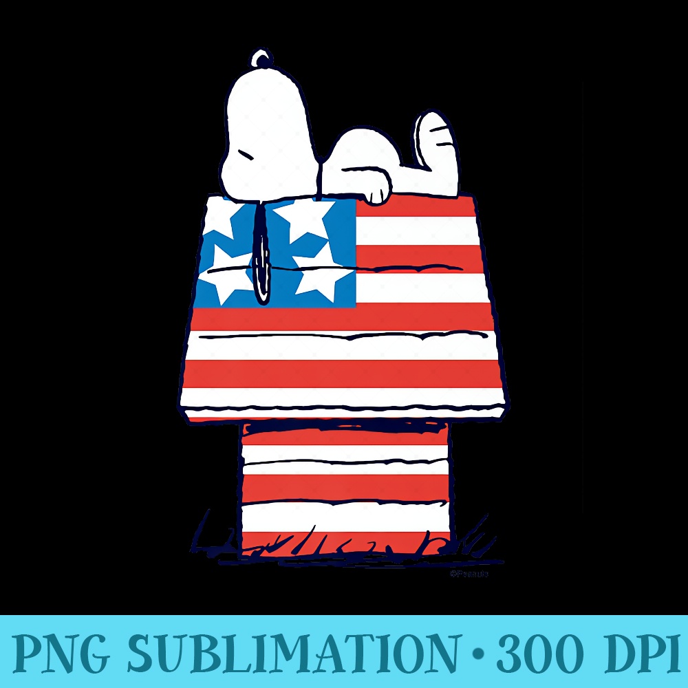 Peanuts - Snoopy Patriotic United States Flag House Premium | Inspire ...