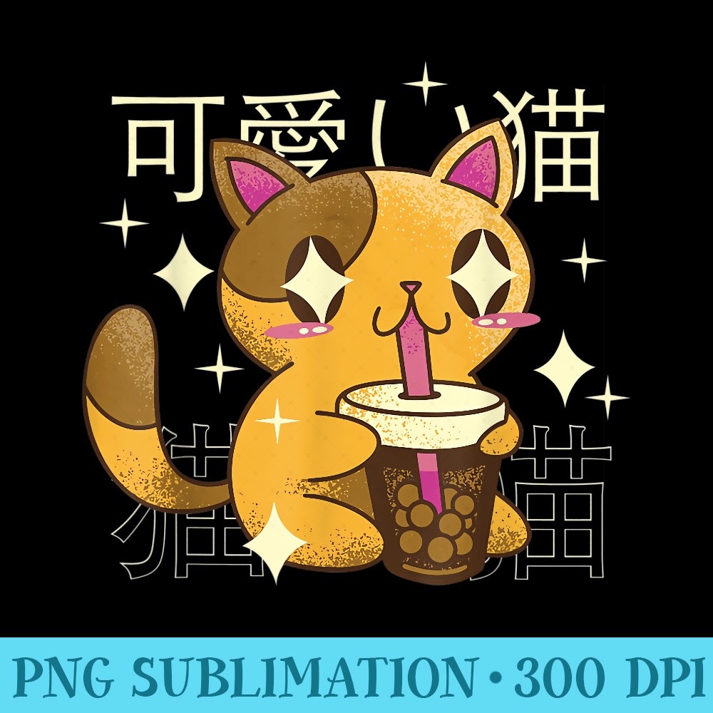 Cat Boba Tea Bubble Tea Kawaii Anime Japanese Neko Girl n - | Inspire ...