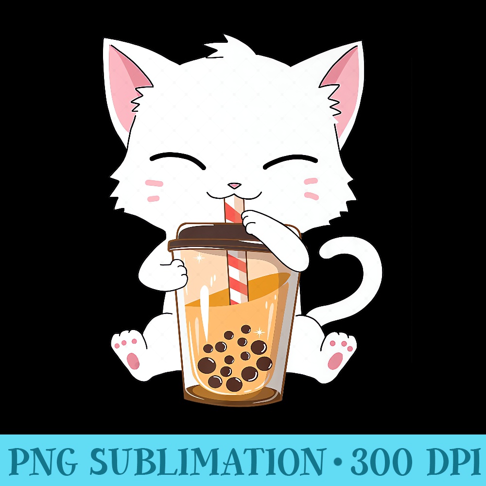 Cat Boba Tea Bubble Tea Anime Kawaii Neko Girls n Premium - | Inspire ...