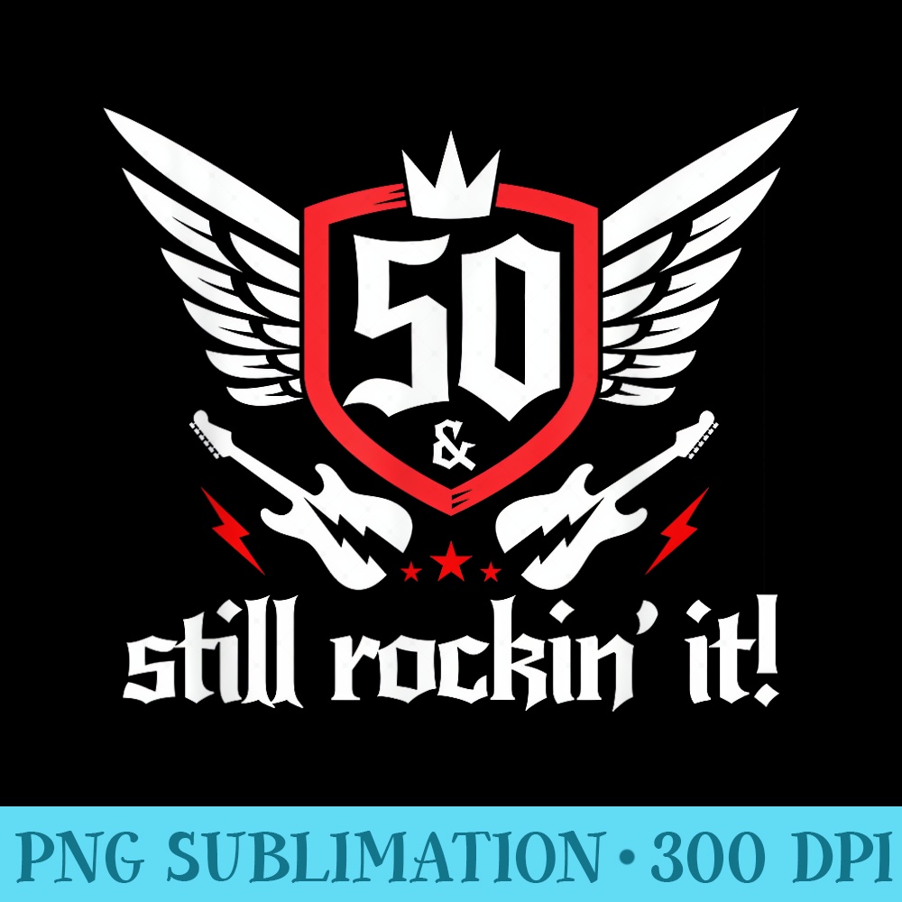 Guitar Musician Still Rockin It Fiftieth Birthday Design - F | Inspire ...