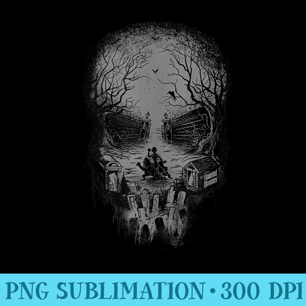 The Haunted Mansion Skull Shaped Graveyard Wide Shot - Subli | Inspire ...