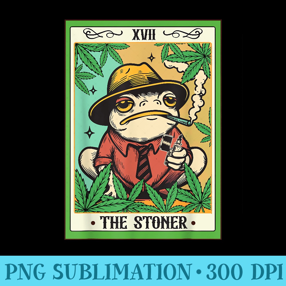 Funny Frog Cannabis Weed Lover 420 The Stoner Tarot Card S Inspire