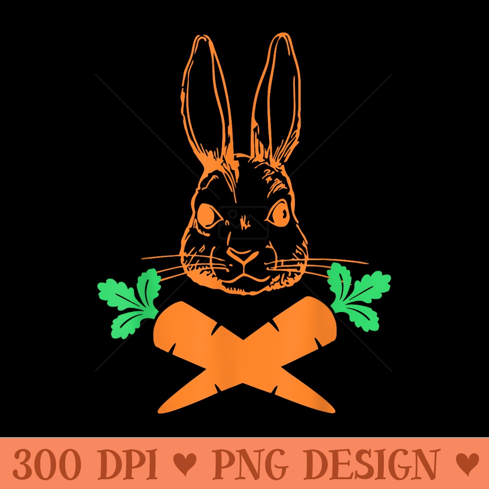 Easter Bunny with Carrot cross Skull Bones Funny T - PNG Pri - Inspire ...
