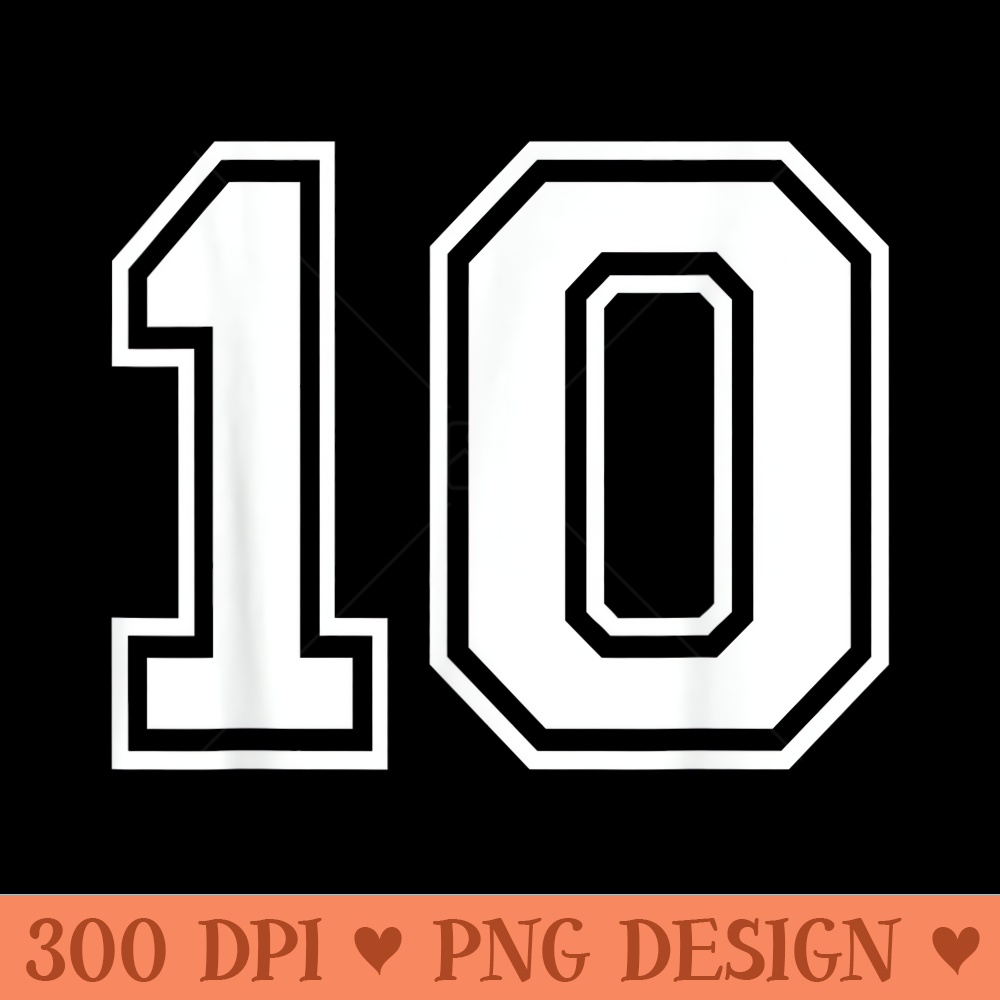 Number Sport 10 Varsity College Team Girl 10th Ten - Printab | Inspire ...