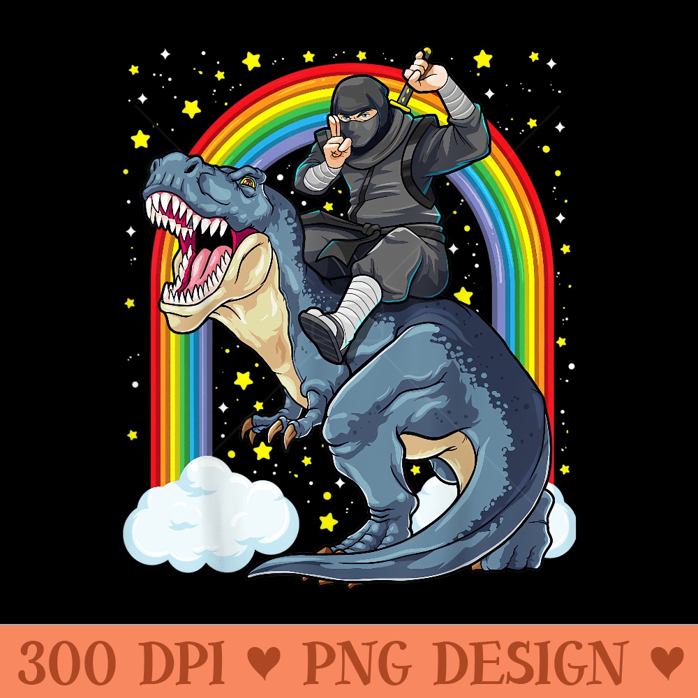 Ninja Riding TRex Dinosaur Japanese Feudal Shinobi - PNG cli - Inspire ...