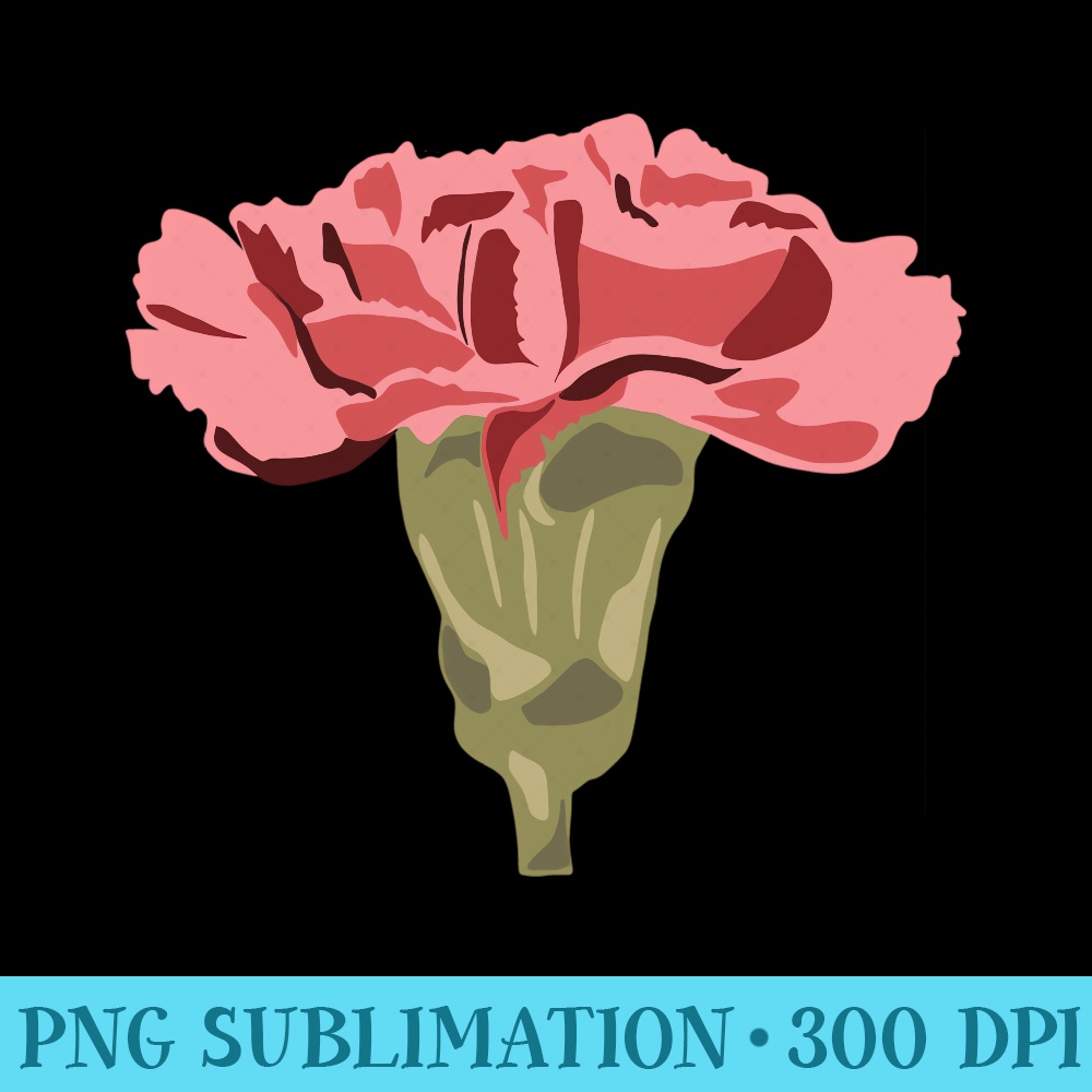 Pretty Pink Carnation Flower Illustration - PNG Download | Inspire Uplift