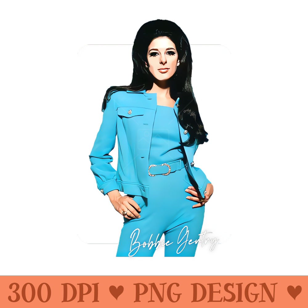 Bobbie Gentry Vintage Style Fan Design - PNG Image File Down | Inspire ...