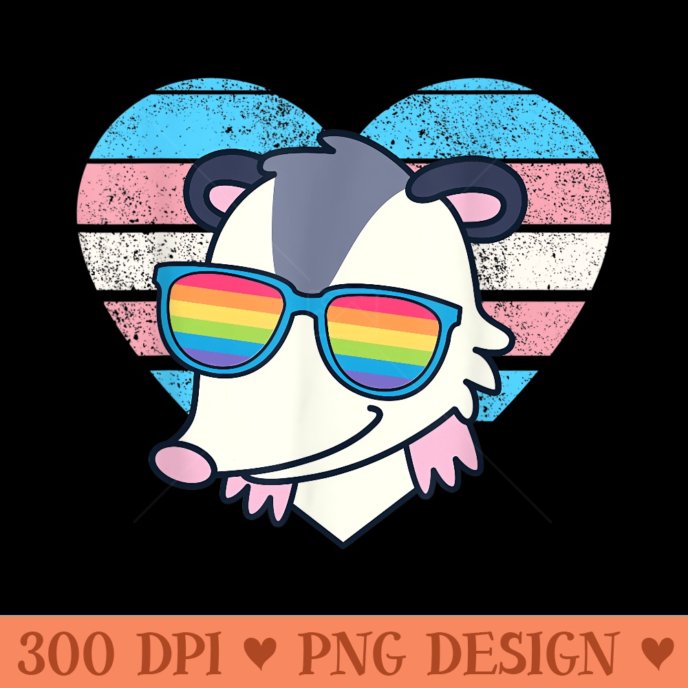 Cute Opossum Pride Trans Flag Rainbow Sunglasses LGBTQ - Tra | Inspire ...