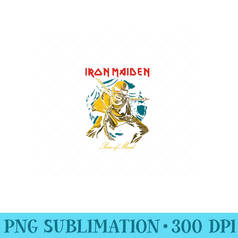 T-Shirt Officiel Iron Maiden - POM Gold Eddie - Collection Legacy Pour Hommes, Femmes Et Enfants