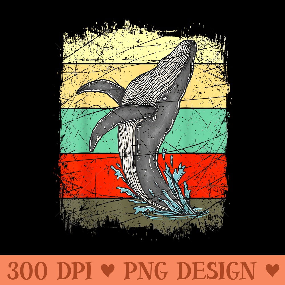 Retro Killer Whale - Printable PNG Images | Inspire Uplift