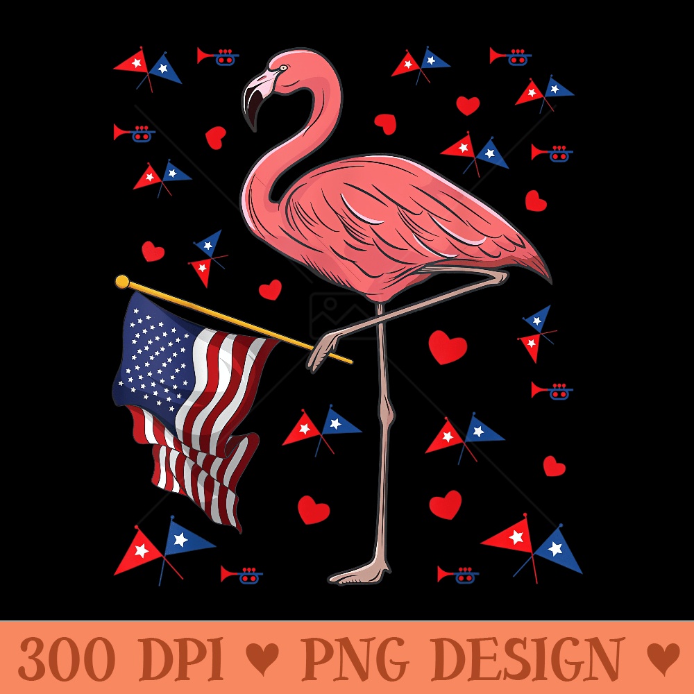 USA Independence Day July 4th American Flag Pink Flamingo - | Inspire ...