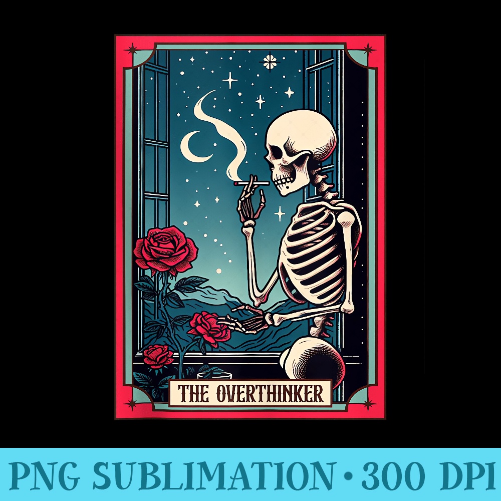 Overthinking Card Skeleton Mental Health Overthinking Overthinker Tarot Card - | Inspire ...
