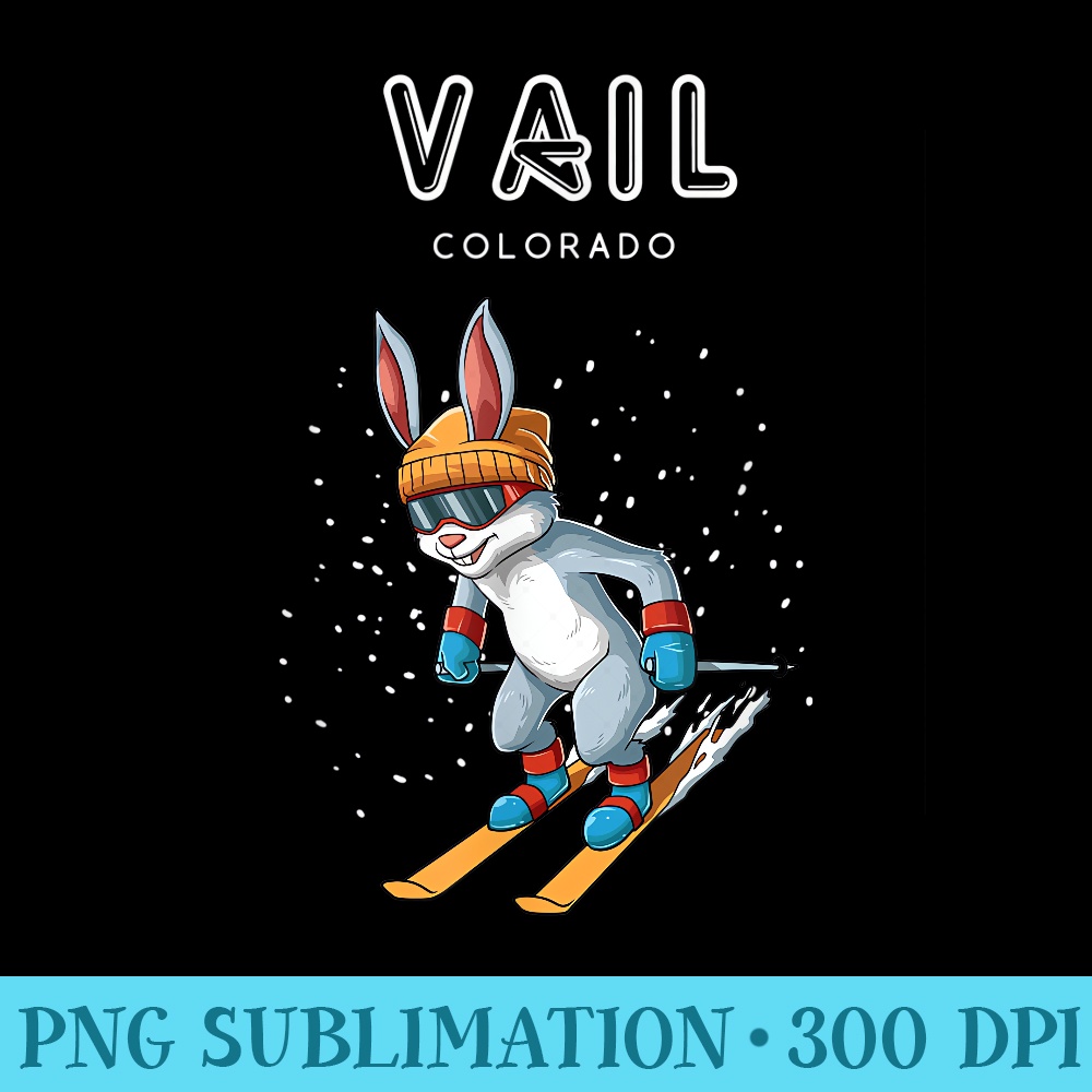 Vail Colorado Funny Ski Rabbit - Modern PNG designs | Inspire Uplift