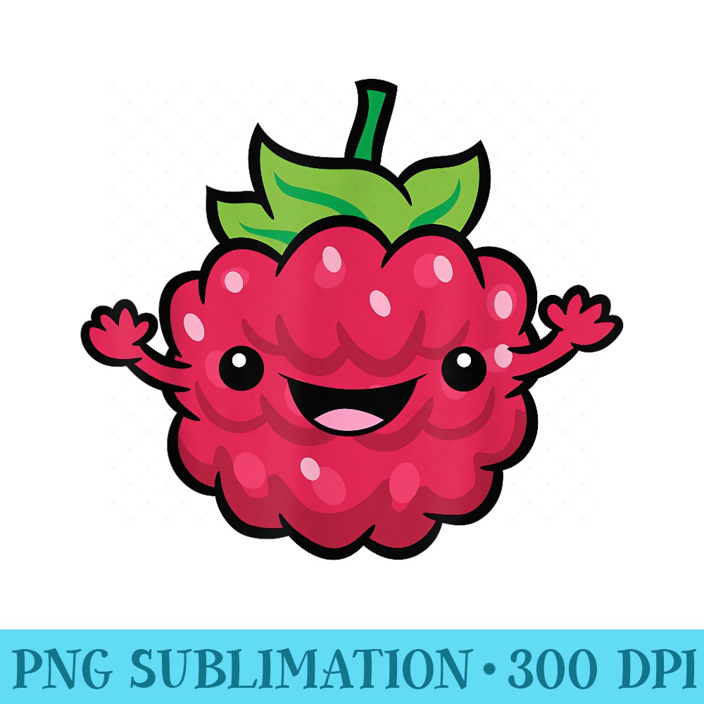 Cute Raspberry Print Raspberry Kawaii Cute Raspberry Fruit Love Raspberries - PNG | Inspire ...