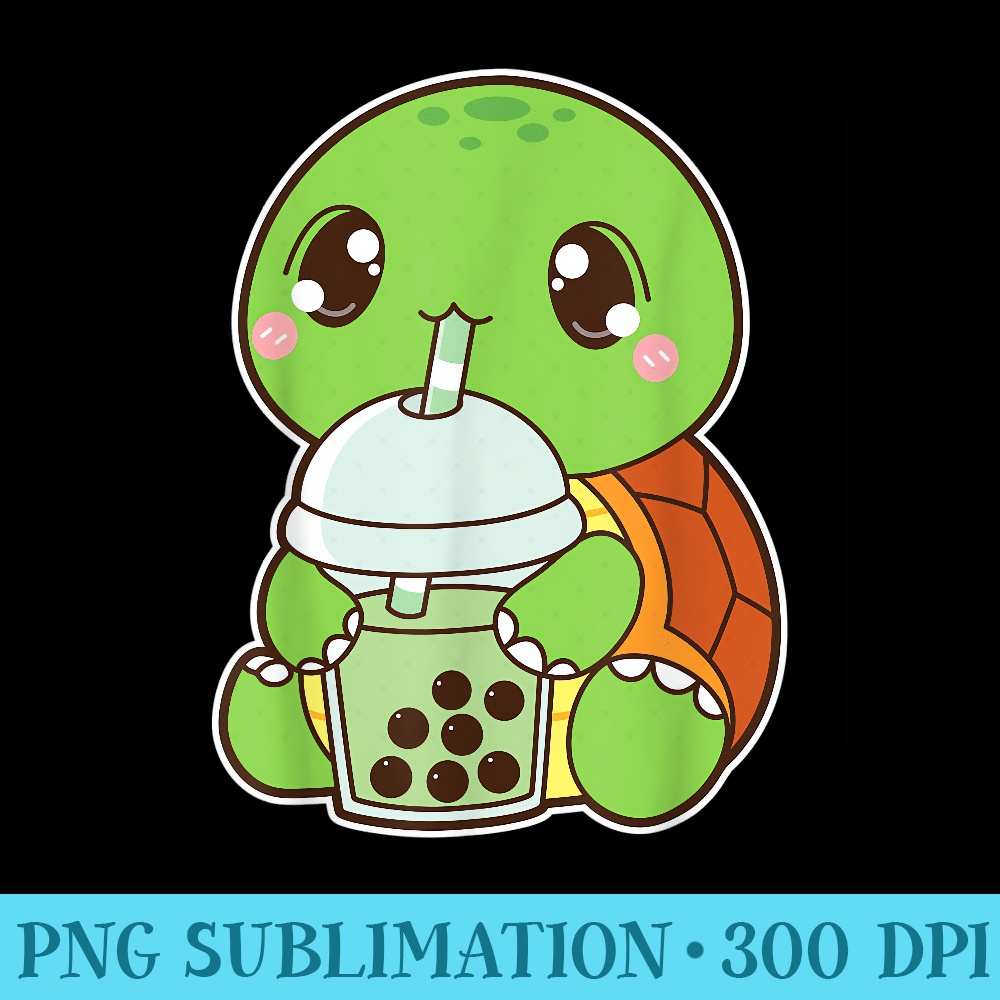 Kawaii Cute Boba Turtle Reptile Matcha Green Bubble Milk Tea | Inspire ...