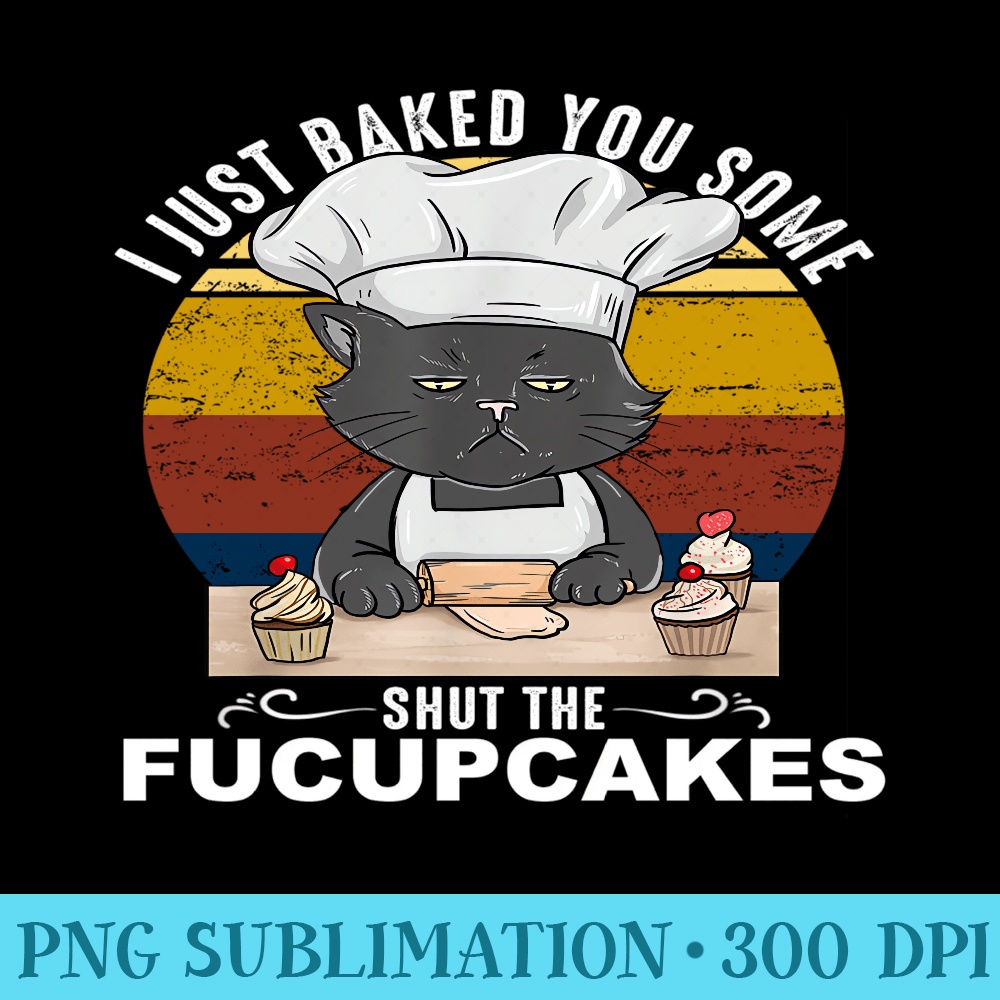 Targa In Metallo Vintage Gatto Nero Panetteria | Poster Ironico "I Just Baked You Some Shut The Fucupcakes" | Decorazione 20x30 Cm