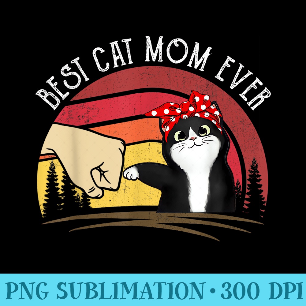 Mothers Day Cat Mommy Black Cat, Retro Best Cat Mom Ever - D | Inspire ...