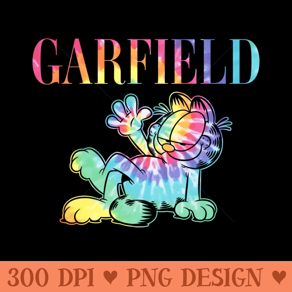 Garfield Tie Dye Garfield - High Quality PNG Files | Inspire Uplift