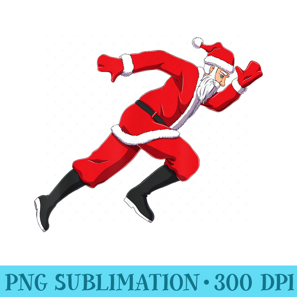 Funny Christmas Santa Sprinter Track and Field Runner - PNG | Inspire ...