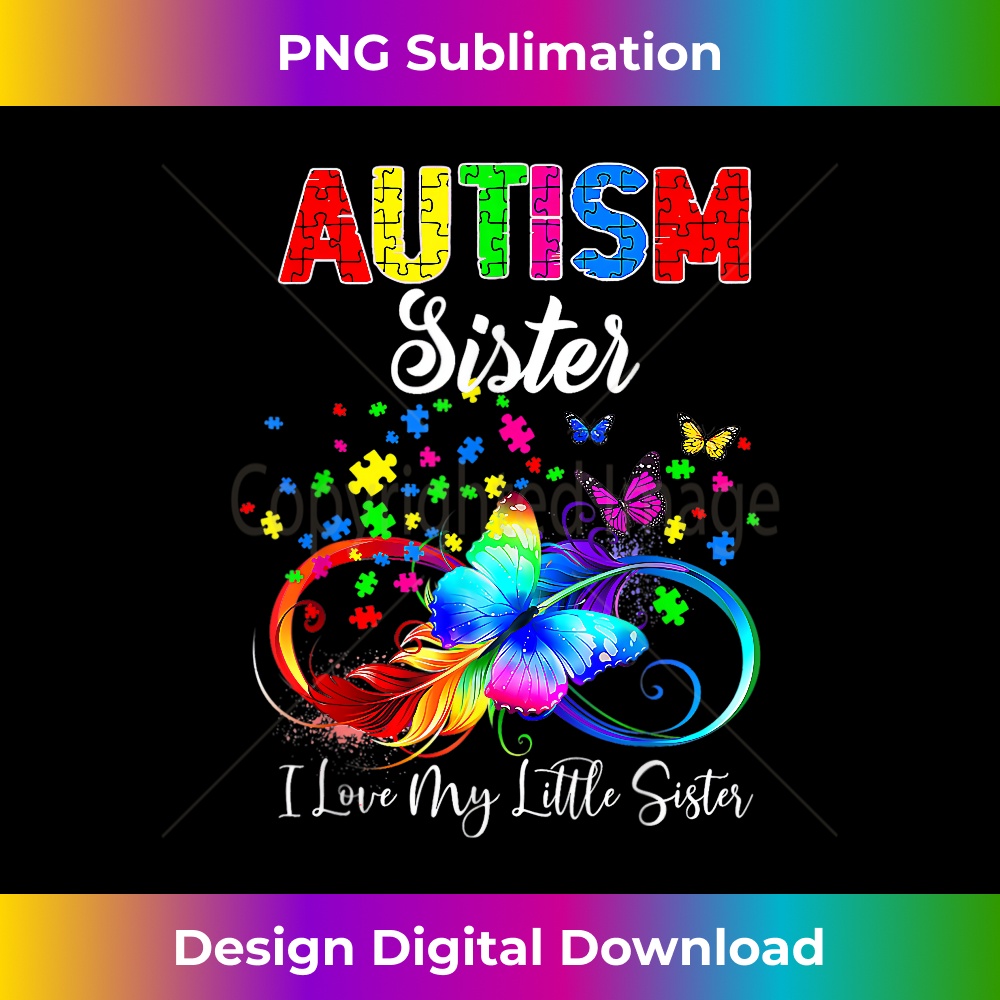 Butterfly Autism Sister I Love My Lil Sis Support Autistic - | Inspire ...