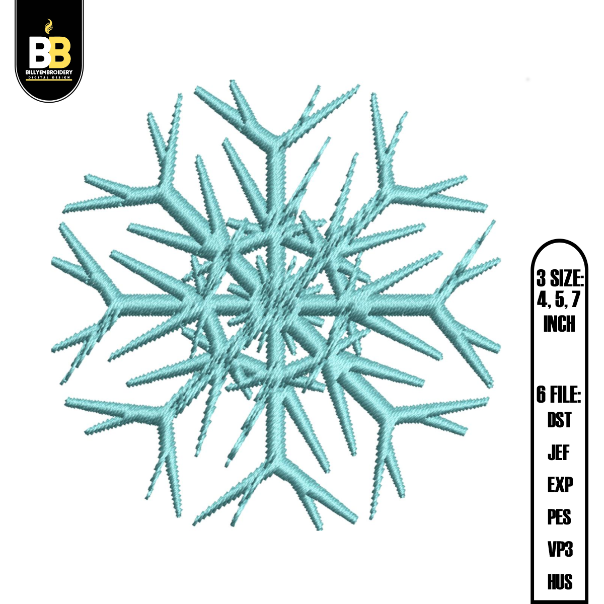 Inflated Snowflake Embroidery, ,Embroidery Machine Files, Em | Inspire ...