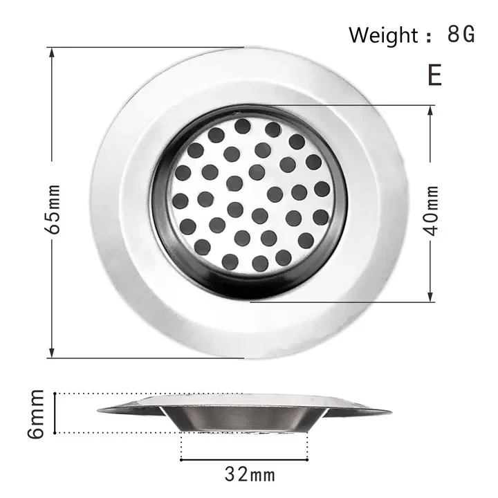 1PCS Kitchen Sink Filter Stainless Steel Mesh Sink Strainer Filter Bathroom Sink Strainer Drain Hole Filter Trap Waste