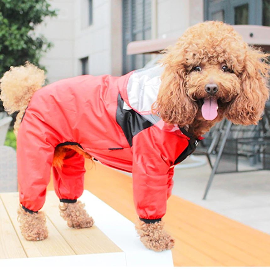 Waterproof Dog Raincoat – Pet Jumpsuit with Dog Face Design Water-Resistant Dog Jacket for Small & Medium Breeds