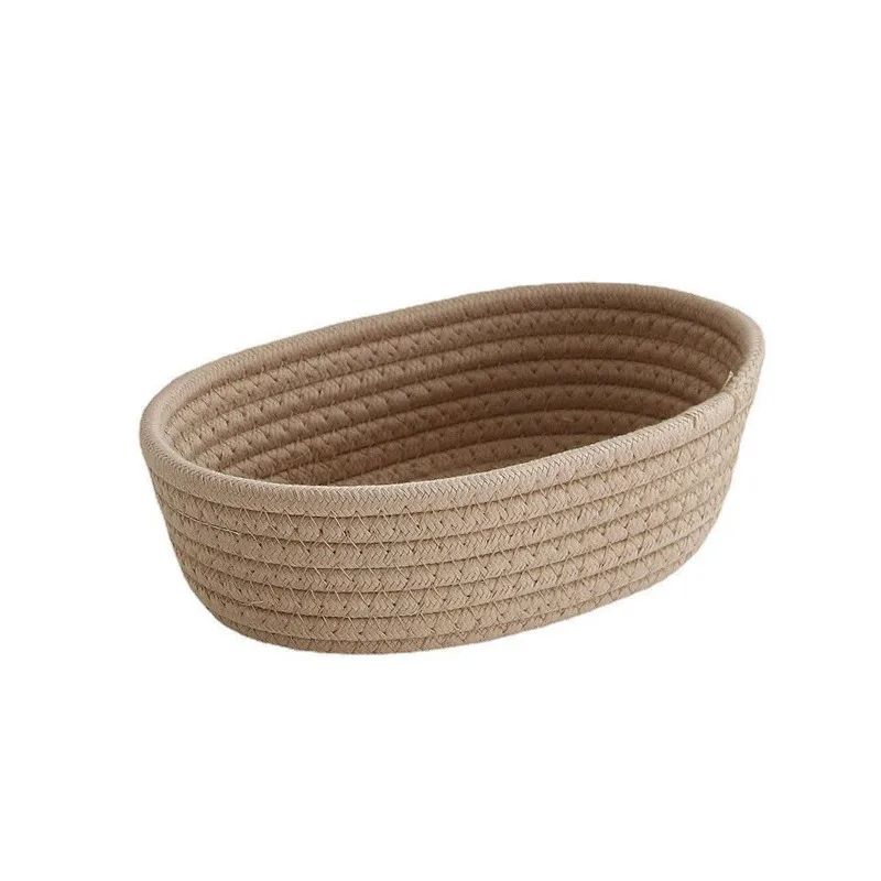 Nordic Cotton Rope Woven Storage Baskets Organize Boxes for Desktop, Sundries, Keys Cosmetics Stylish Decorative Storage