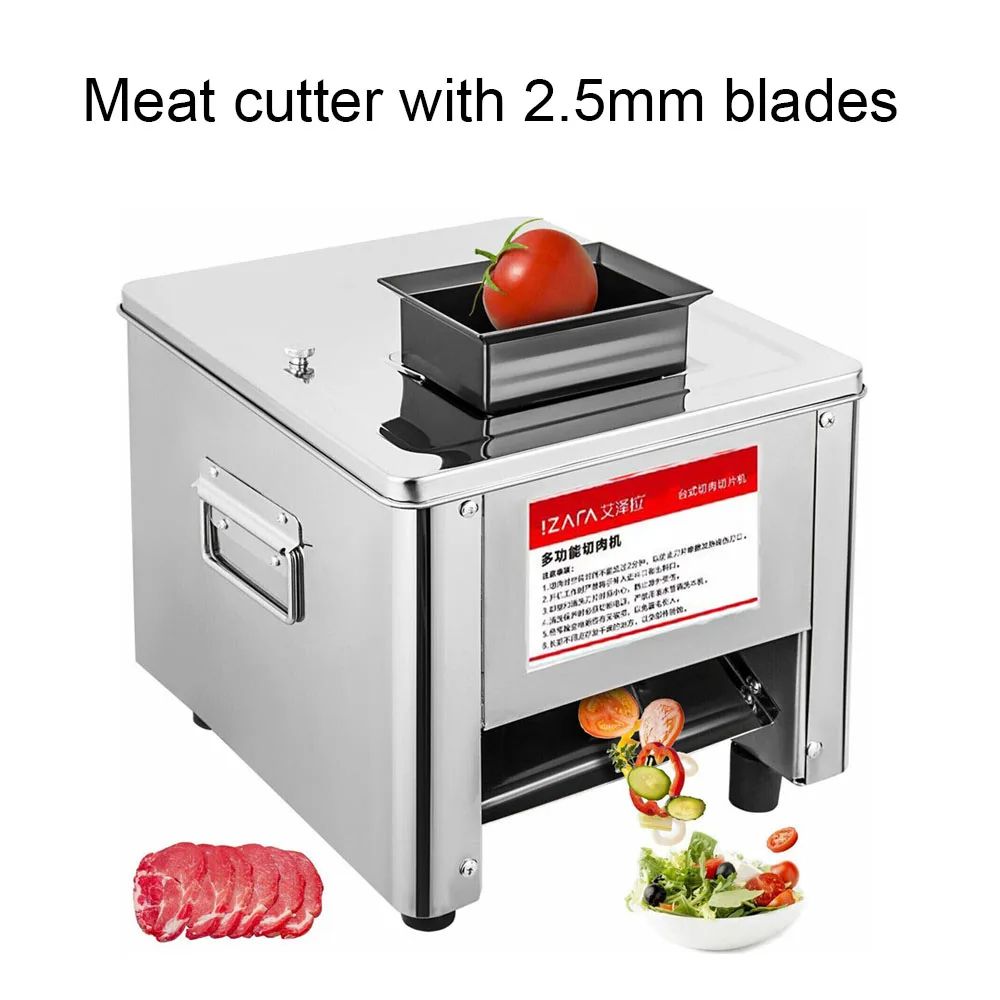 High Power Stainless Steel Automatic Meat Grinder & Electric Fish Vegetable Cutter, Commercial Grade Meat Slicer