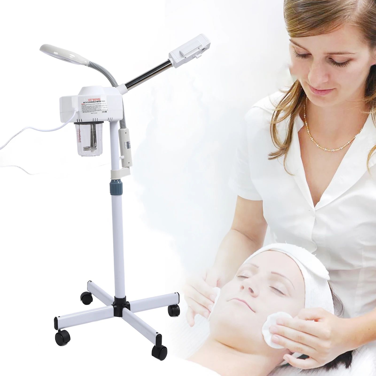Professional Magnifying Facial Lamp Machine for Spa & Salon Beauty Skin Care Equipment with LED Light & Wheels