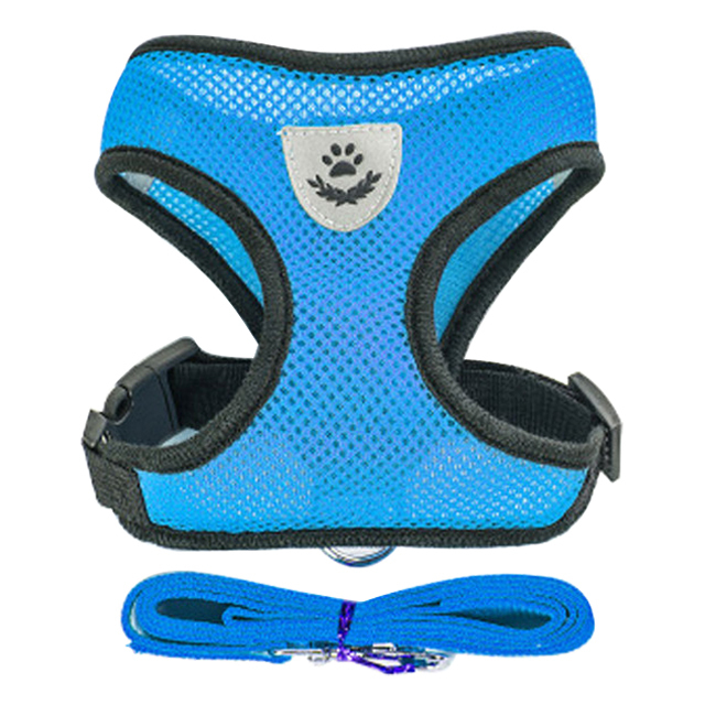 Breathable Dog Harness and Leash Set for Small Dogs Cats, Adjustable Soft Vest for Pug Chihuahua Bulldog Pet Walking