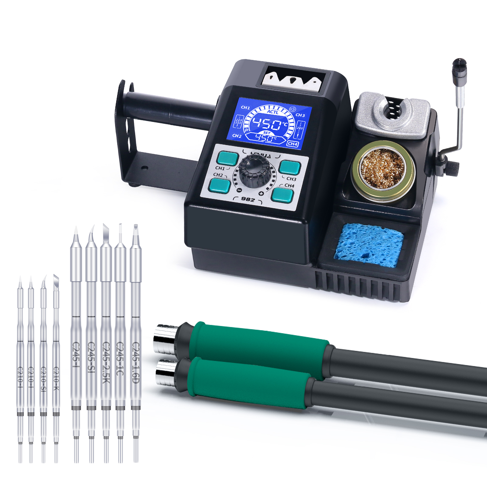 YIHUA 982 Repair Heating Soldering Iron Station - Compatible with C210 Solder Iron Handle for Electronic Welding Rework