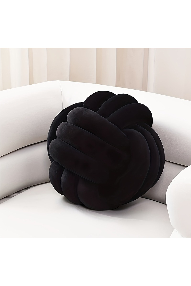 Decorative Knot Ball Pillows Round Plush Aesthetic Cushion Soft Stress Relieving Pillows for Bed Decor