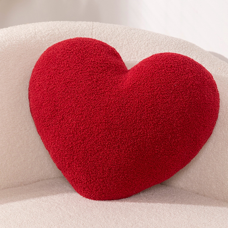 Heart Shape Throw Pillow Cushion, Red Plush Doll Kids Toy Lover Gift for Wedding Party Decor