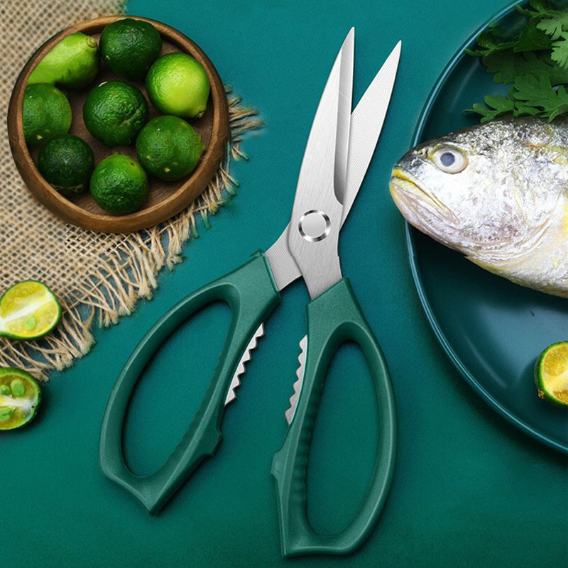Reinforced Stainless Steel Kitchen Scissors, Strong Meat Scissors for Chicken Bones, Multi-purpose Scissors for Food