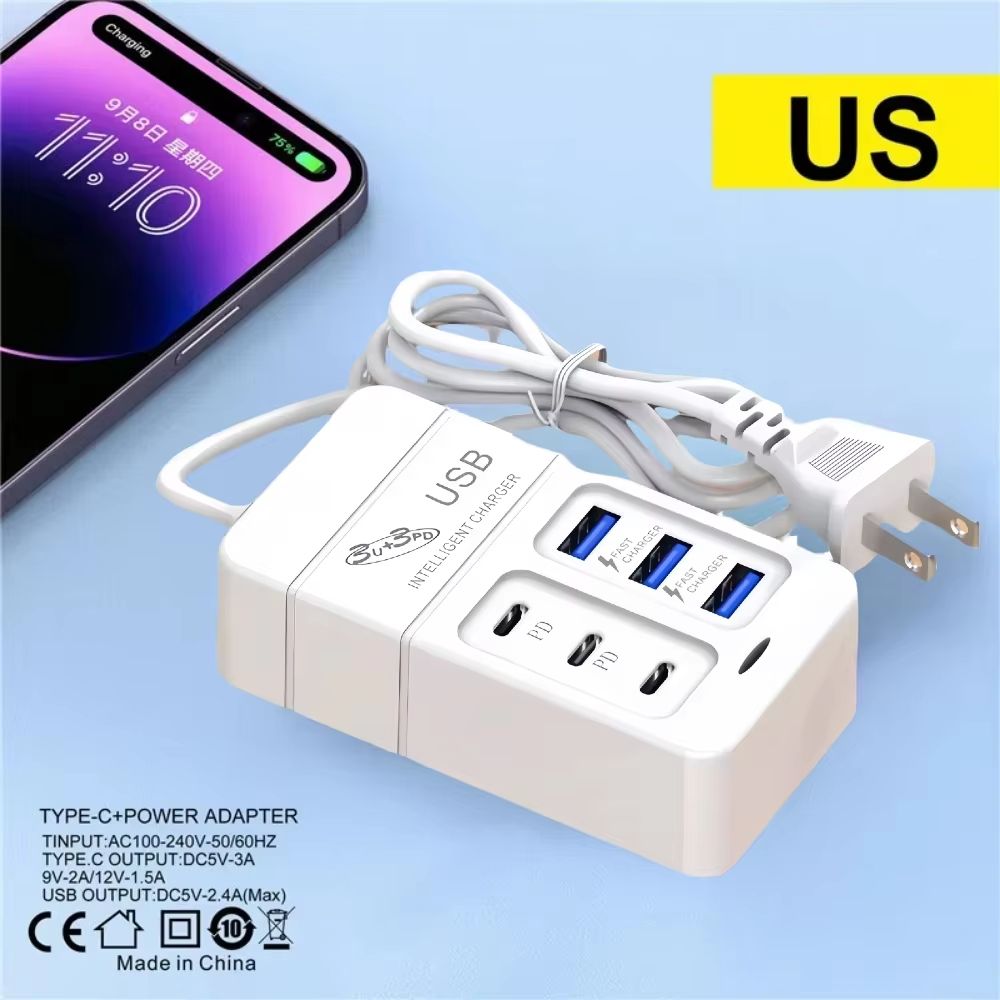 Multi-Port USB Wall Charger, Fast Charging with Type C & Quick Charge for iPhone, Samsung, Xiaomi & More