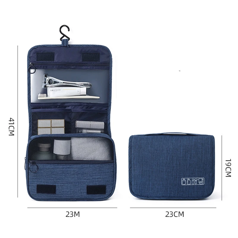 Waterproof Hanging Travel Wash Pouch, Oxford Fabric Toiletries Organizer, Business Portable Storage Bag for Men