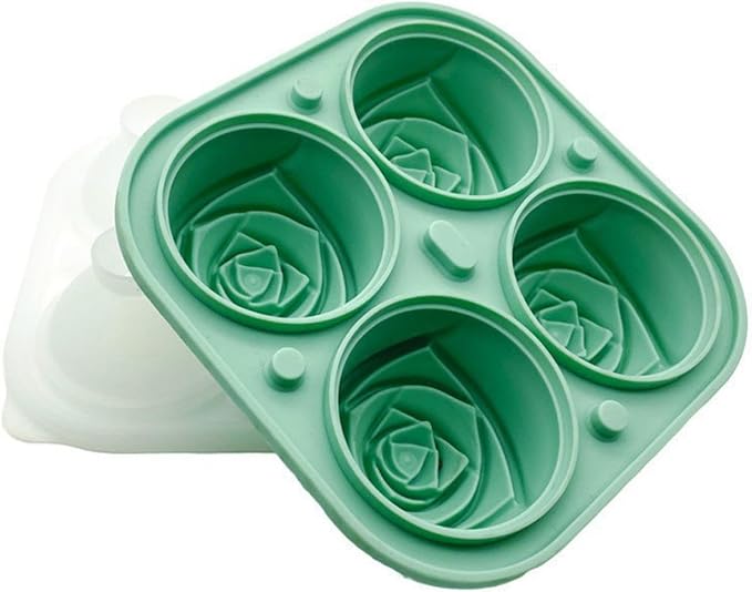 Rose Flower Silicone Whiskey Ice Ball Maker Mold Large Cocktail Ice Cube Tray Reusable Bar Tool