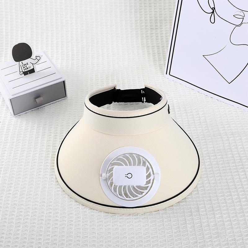 Cooling Fan Sun Protection Hat USB Rechargeable Solar Fan Cap for Fishing, Hiking & Outdoor Work