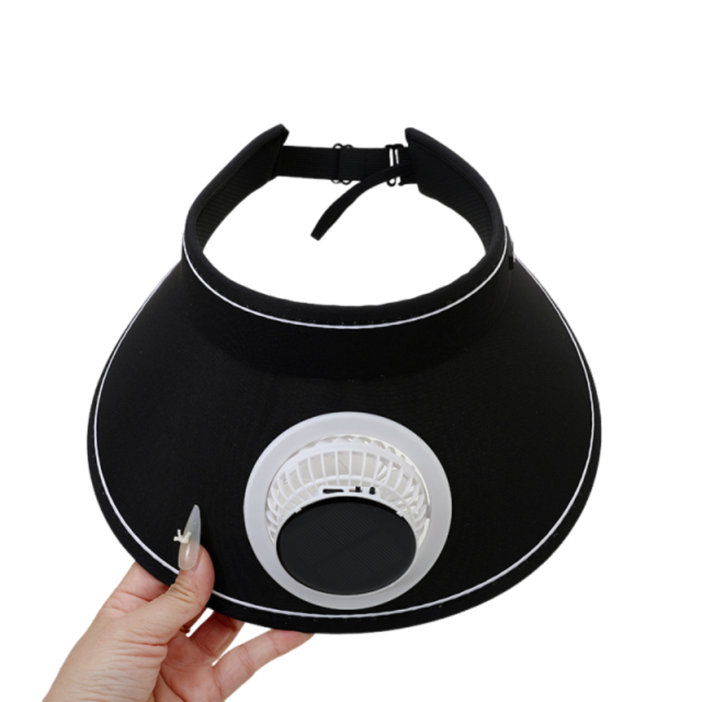 Solar Powered Fan Hat Wide Brim Cooling Sun Visor for Beach, Hiking & Outdoor Adventures