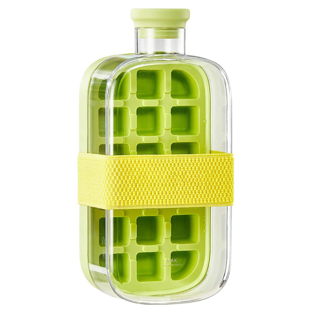 Portable Ice Maker Bottle with Straw Leakproof Ice Cube Water Bottle for Travel and Summer Drinks