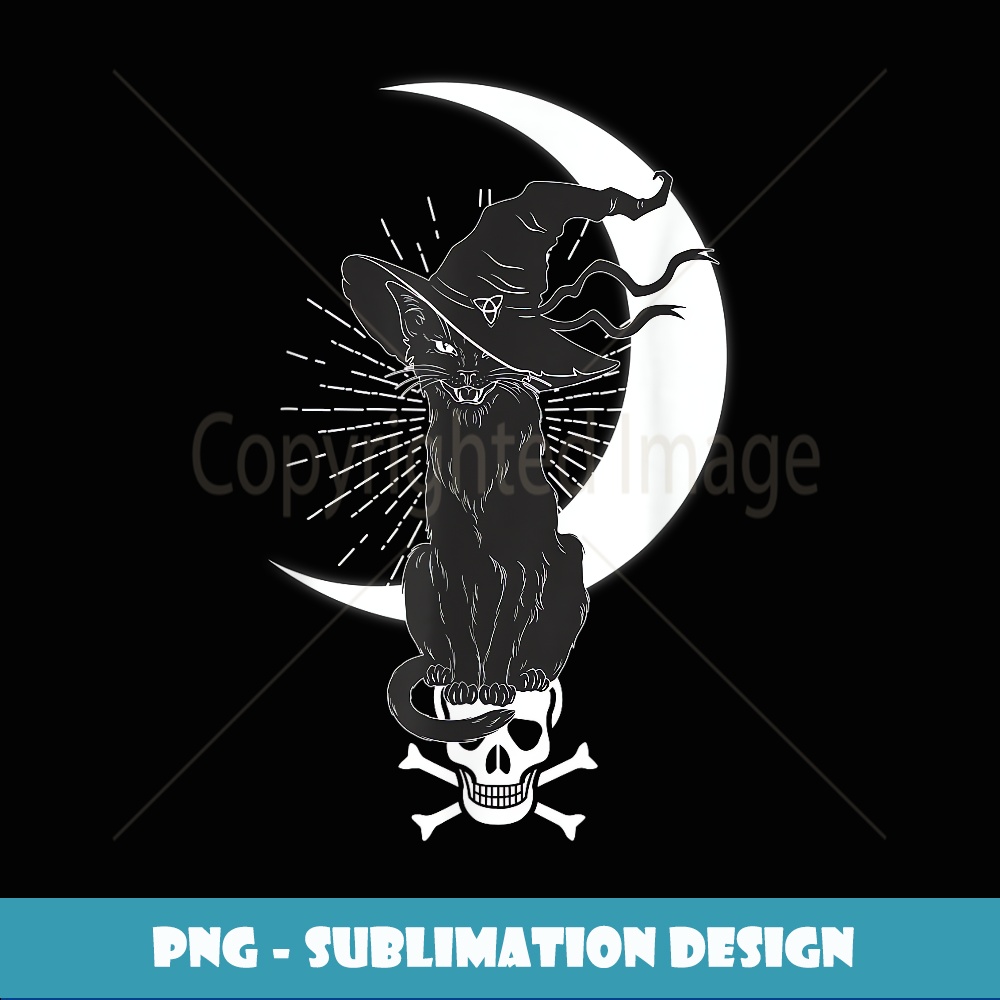 Vintage Scary Halloween Black Cat Costume Witch Hat Moon - D | Inspire ...