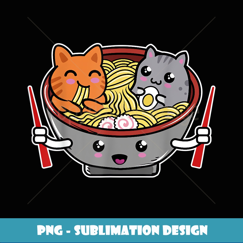 Kawaii Japanese Anime Ramen Noodle Cat - PNG Transparent Sub - Inspire ...