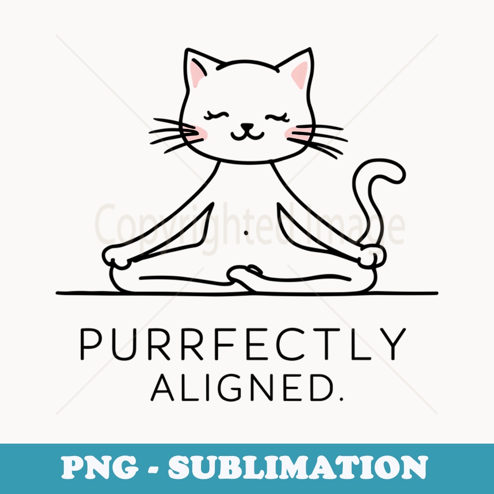 Purrfectly Aligned, Namaste Zen Meditating Cat Yoga - PNG Su | Inspire ...