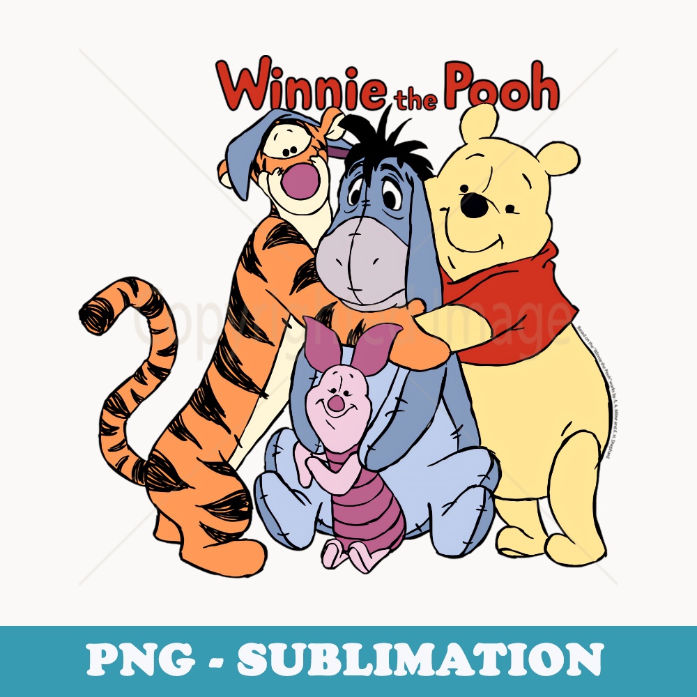Modern Pooh Graphics Disney Winnie The Pooh Group Shot Hug - Modern Sublimation P | Inspire ...