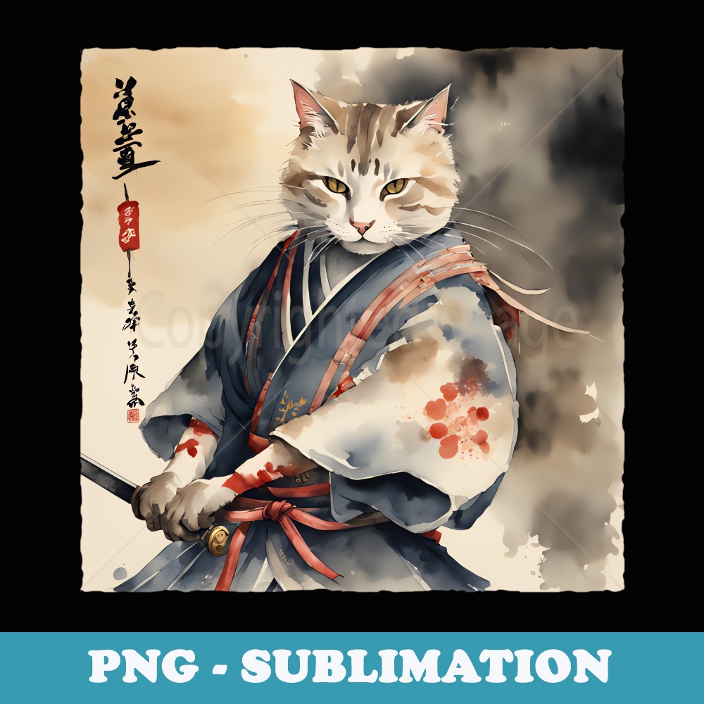Samurai Cat Japanese Cat Warrior Art Graphic Cat Art - Subli | Inspire ...